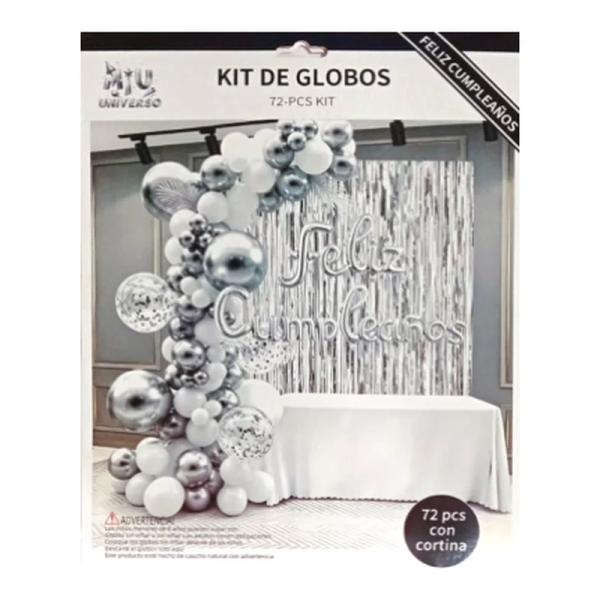 Kit de globos 72 piezas Plata