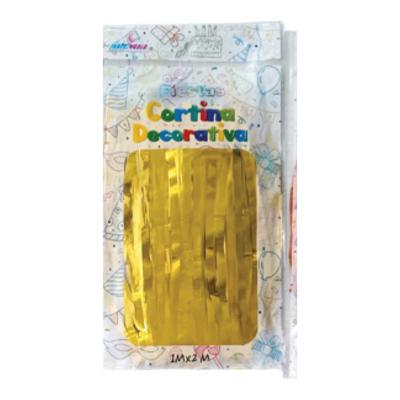 Cortina metálica de tiras Oro