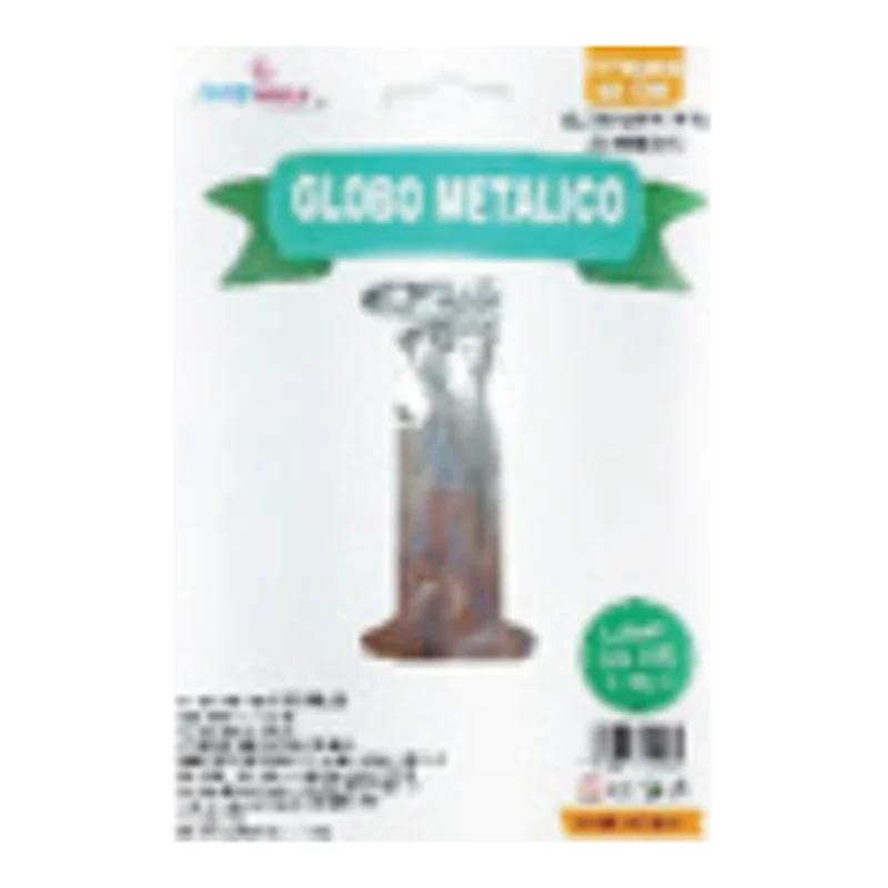 Globo metálico número 1 Plata