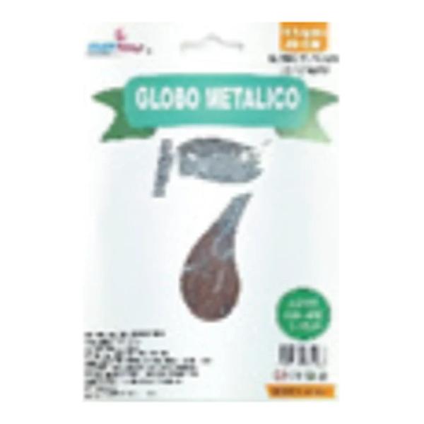 Globo metálico número 7 Plata