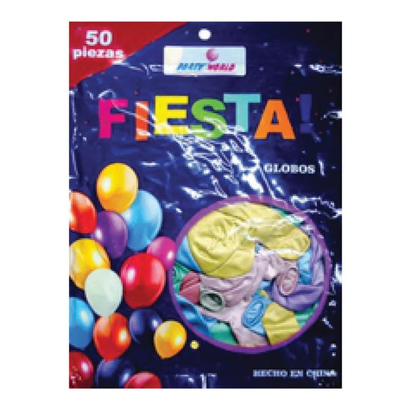 Globo cromado 12" Fiesta Surtido bolsa con 50