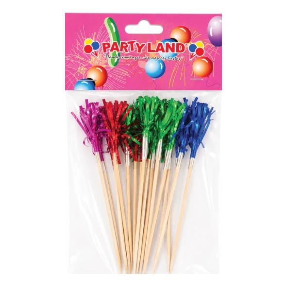 Palillos para coctel con flecos fiusha