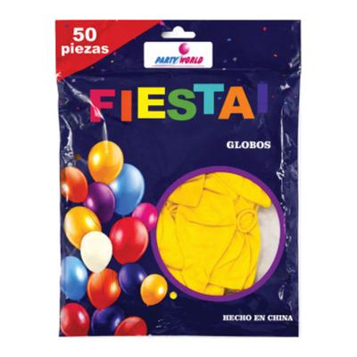 Globo de látex 12" Fiesta Amarillo bolsa con 50