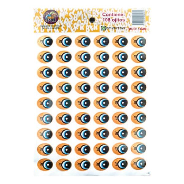 Ojitos adhesivos 14 mm (108 piezas)