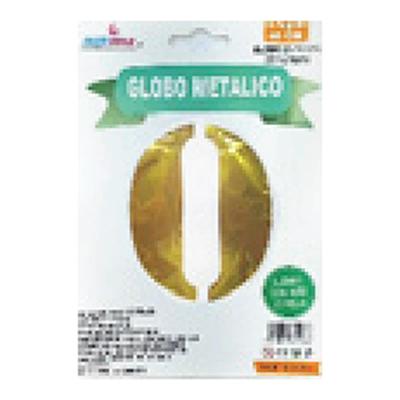 Globo metálico número 0 Oro