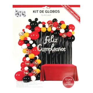 Kit de globos 72 piezas Rojo con negro
