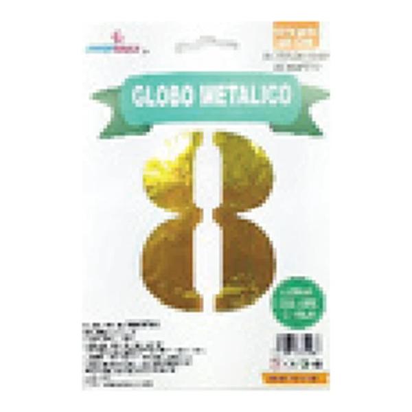 Globo metálico número 8 Oro
