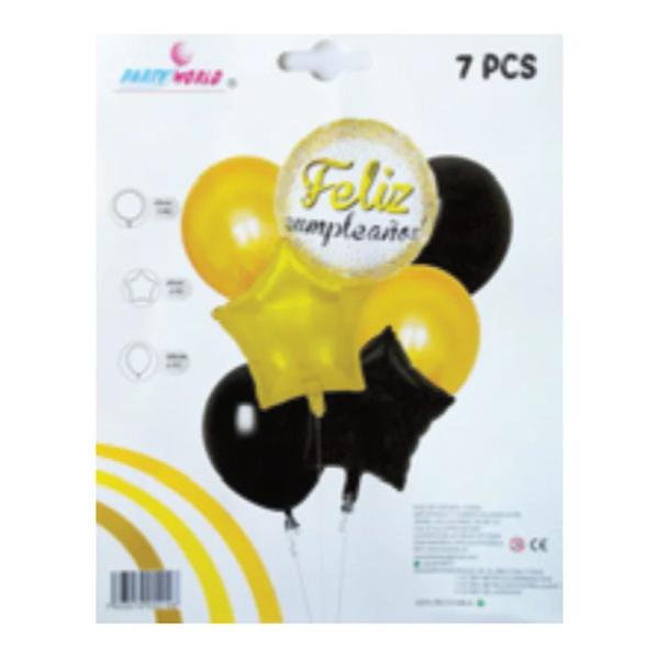 Kit de globos Feliz Cumpleaños 7 piezas modelo 7