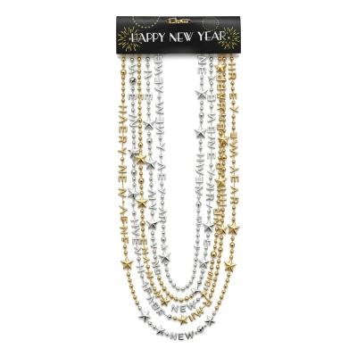 6 Collares Happy New Year Plástico Metalizado