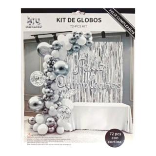 Kit de globos 72 piezas Plata