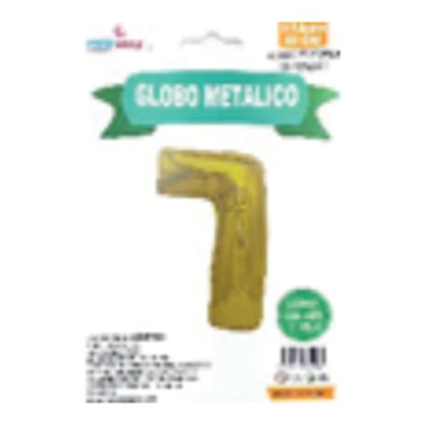 Globo metálico número 7 Oro