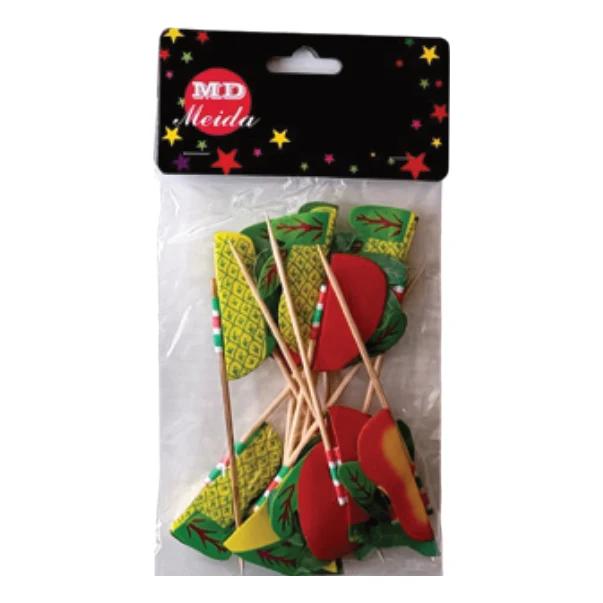 Palillos para coctel con fruta decorativa