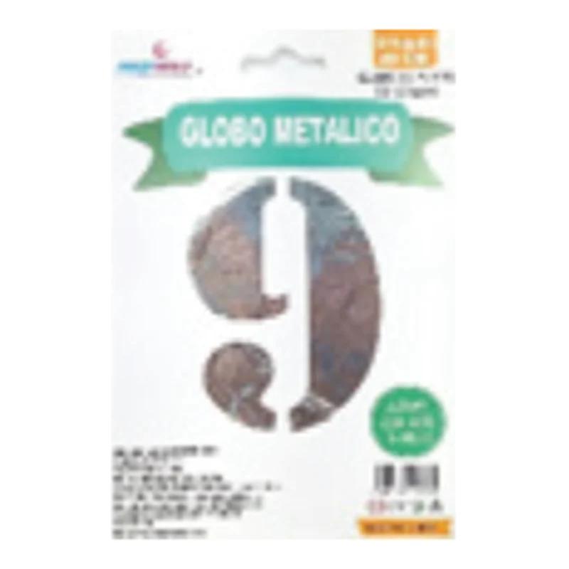 Globo metálico número 9 Plata