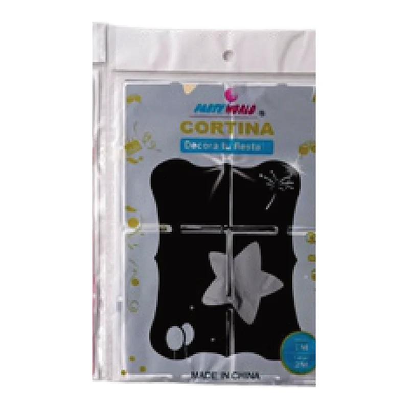 Cortina cuadrada Feliz Cumpleaños Negro