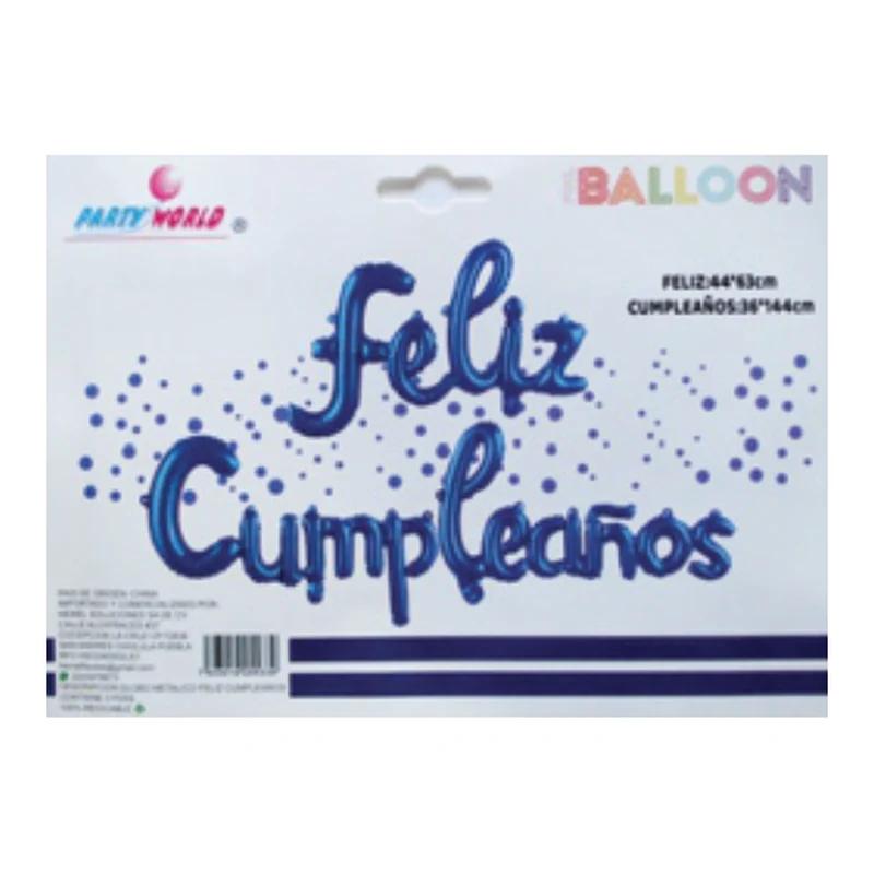 Globo letrero Feliz Cumpleaños Azul