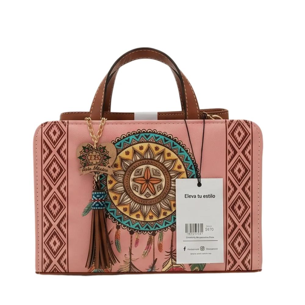 Crossbody Artesanal 1058 Rosa