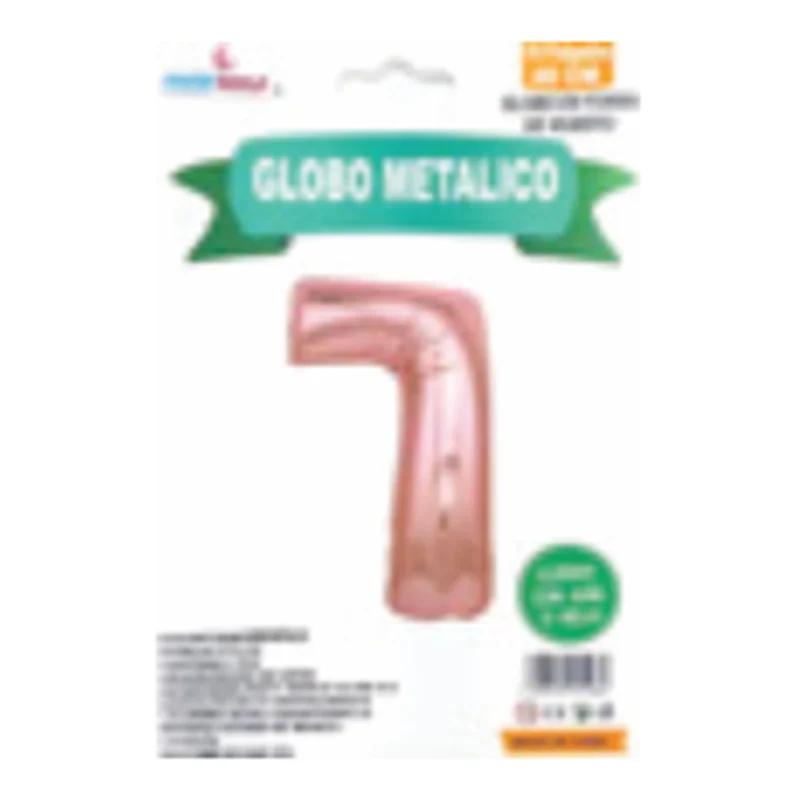 Globo metálico número 7 Rosa gold