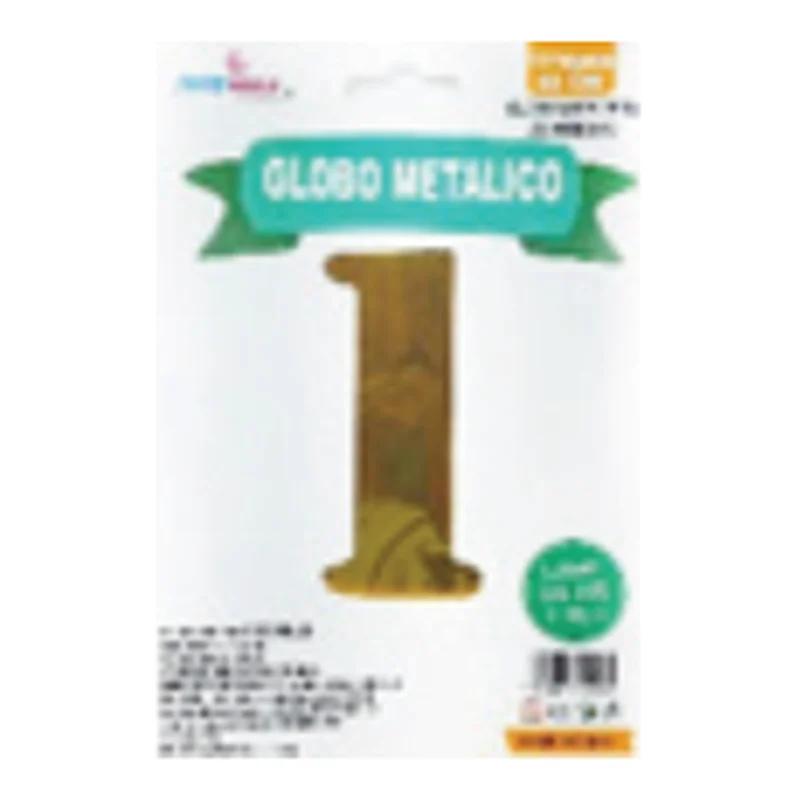 Globo metálico número 1 Oro