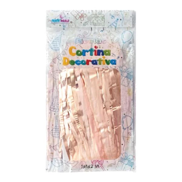 Cortina metálica de tiras Rosa gold