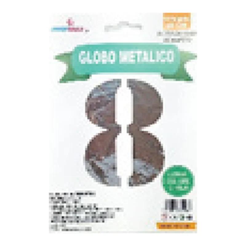 Globo metálico número 8 Plata