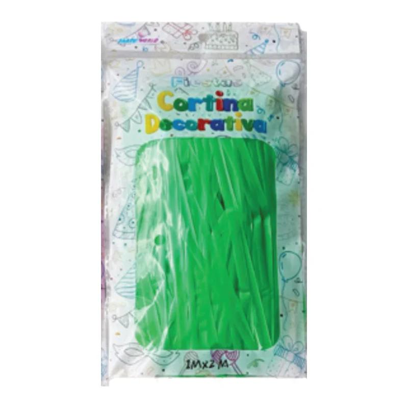 Cortina macarrón de tiras Verde