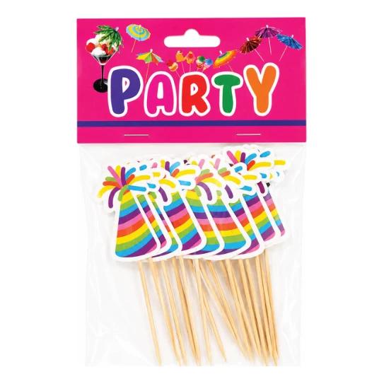 Palillos para coctel con banderitas de colores
