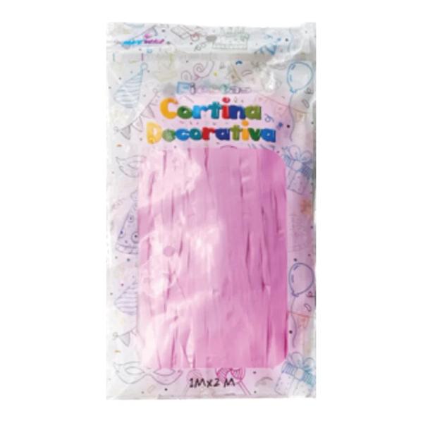 Cortina macarrón de tiras Rosa