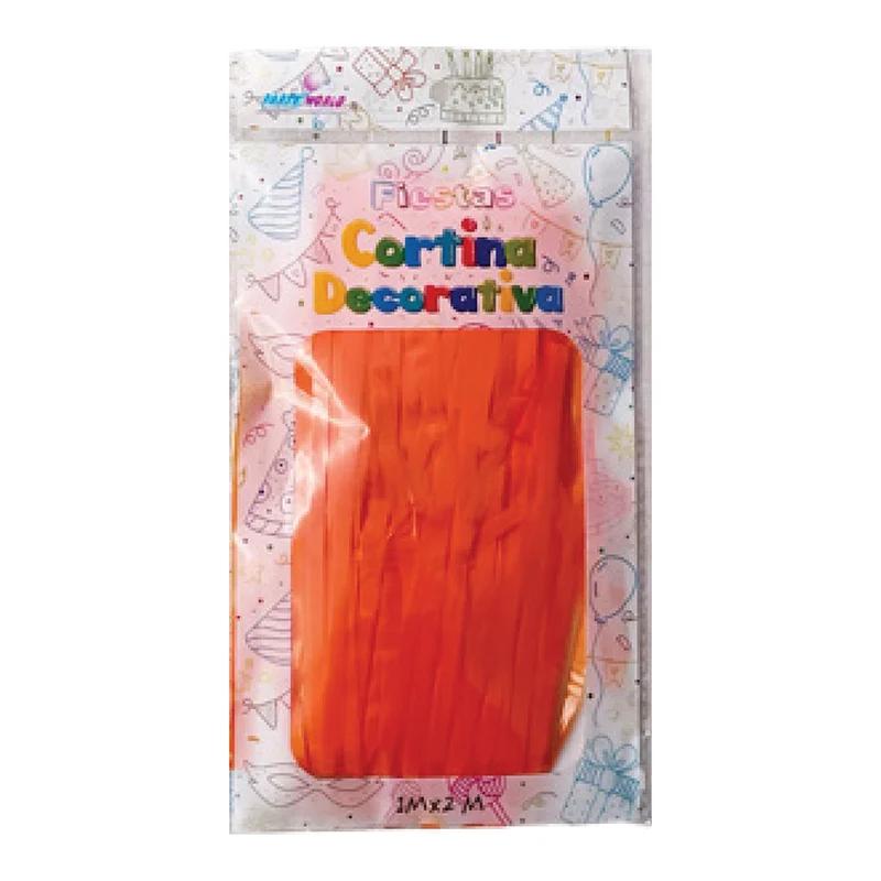Cortina macarrón de tiras Naranja