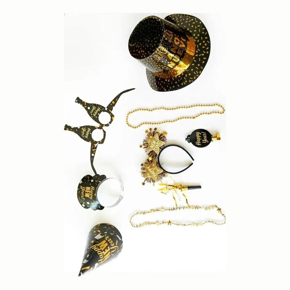 Kit Año Nuevo, Accesorios Para Fiesta Caja Para 12 Personas