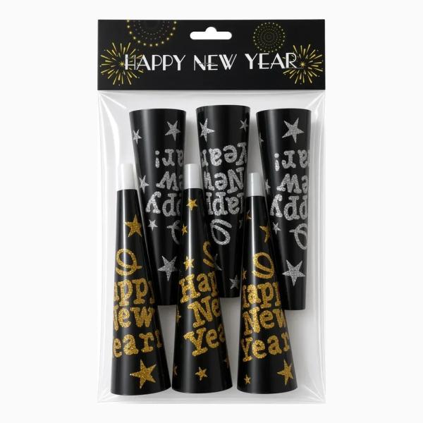 6 Cornetas De Fiesta Happy New Year