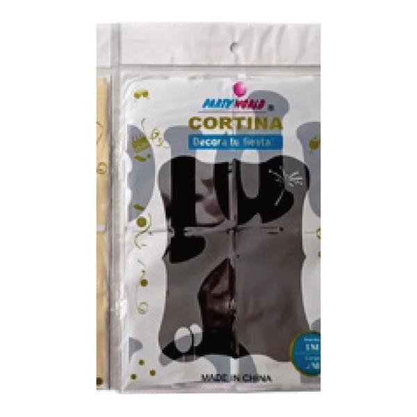 Cortina cuadrada Feliz Cumpleaños Plata